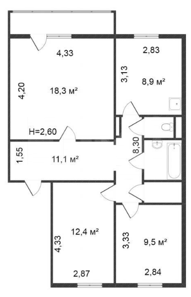 Продажа 3-комнатной квартиры, Красноярск, Воронова, 14 к 4 Продажа 3-комнатной квартиры, Красноярск, Воронова, 14 к 4