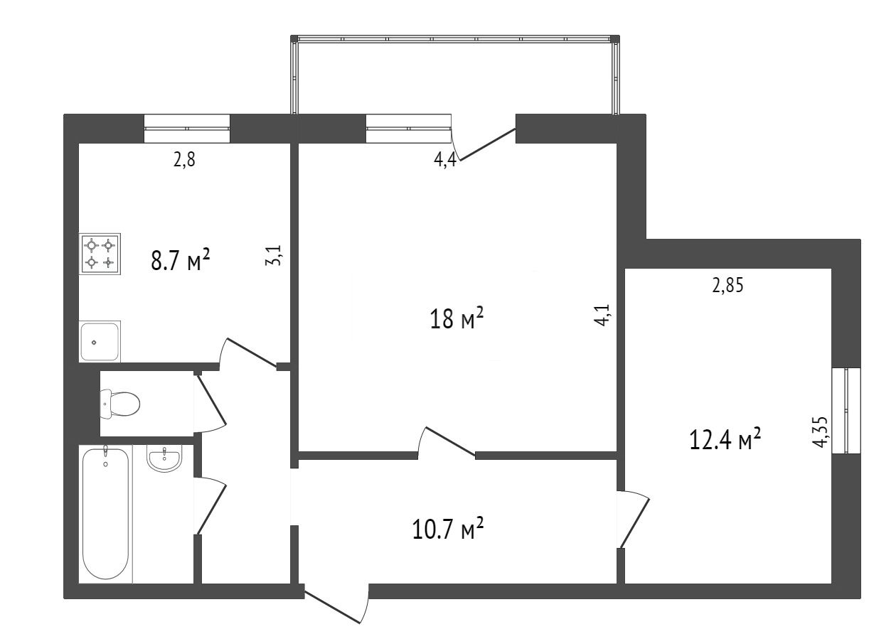 Продажа 2-комнатной квартиры, Красноярск, Октябрьская, 1 Продажа 2-комнатной квартиры, Красноярск, Октябрьская, 1