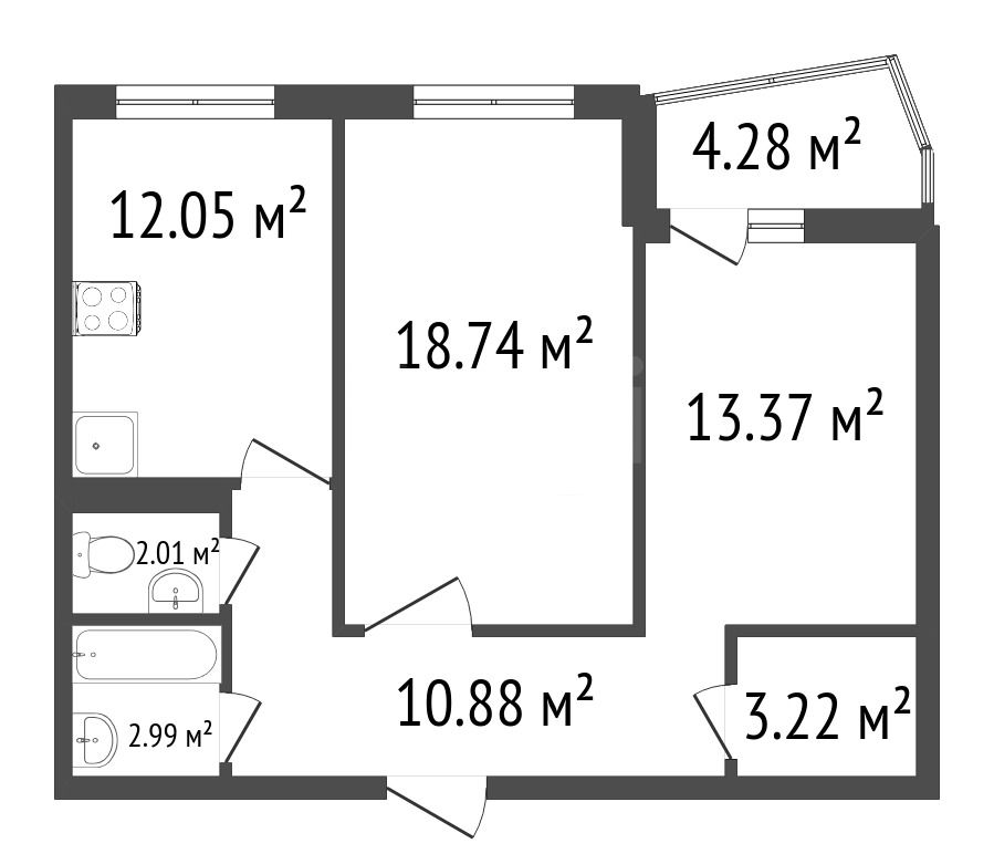 Продажа 2-комнатной новостройки, Красноярск, Петра Ломако, ЖК Преображенский Продажа 2-комнатной новостройки, Красноярск, Петра Ломако, ЖК Преображенский