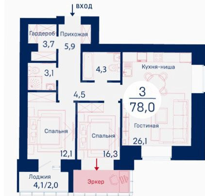 Продажа 3-комнатной новостройки, Красноярск, Малиновского, ЖК Продажа 3-комнатной новостройки, Красноярск, Малиновского, ЖК