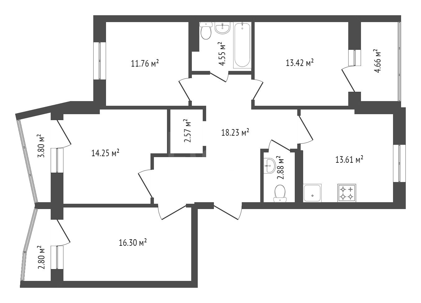 Продажа 4-комнатной новостройки, Красноярск, Петра Ломако, ЖК Продажа 4-комнатной новостройки, Красноярск, Петра Ломако, ЖК