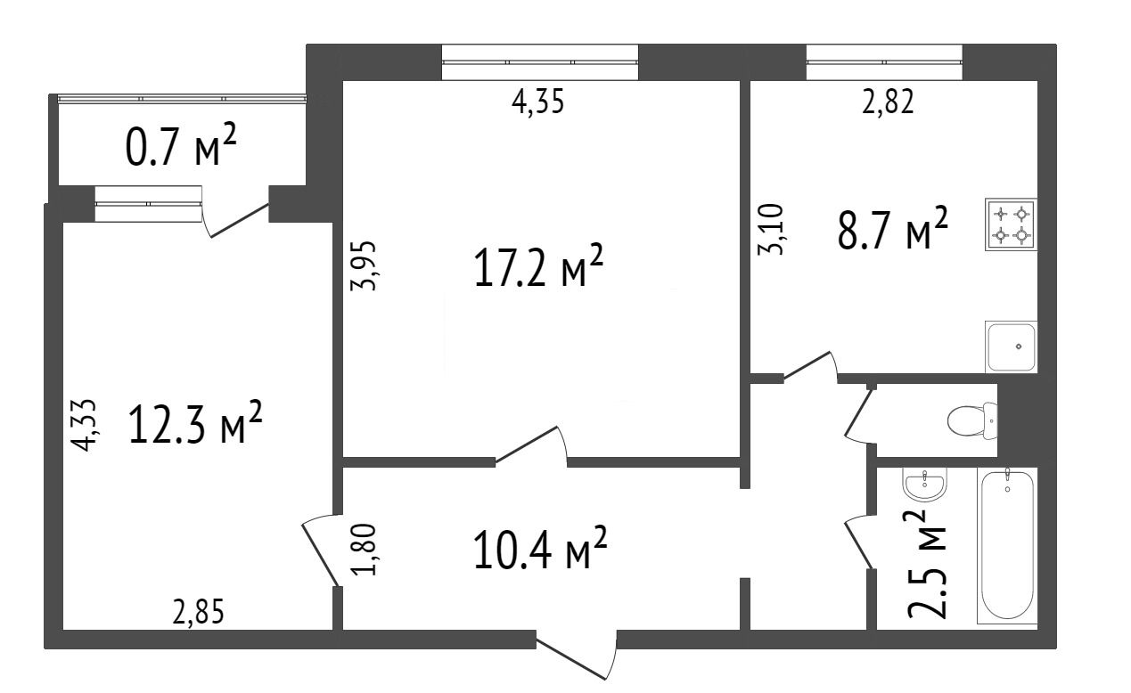Продажа 2-комнатной квартиры, Красноярск, Комсомольский пр-т, 1б Продажа 2-комнатной квартиры, Красноярск, Комсомольский пр-т, 1б