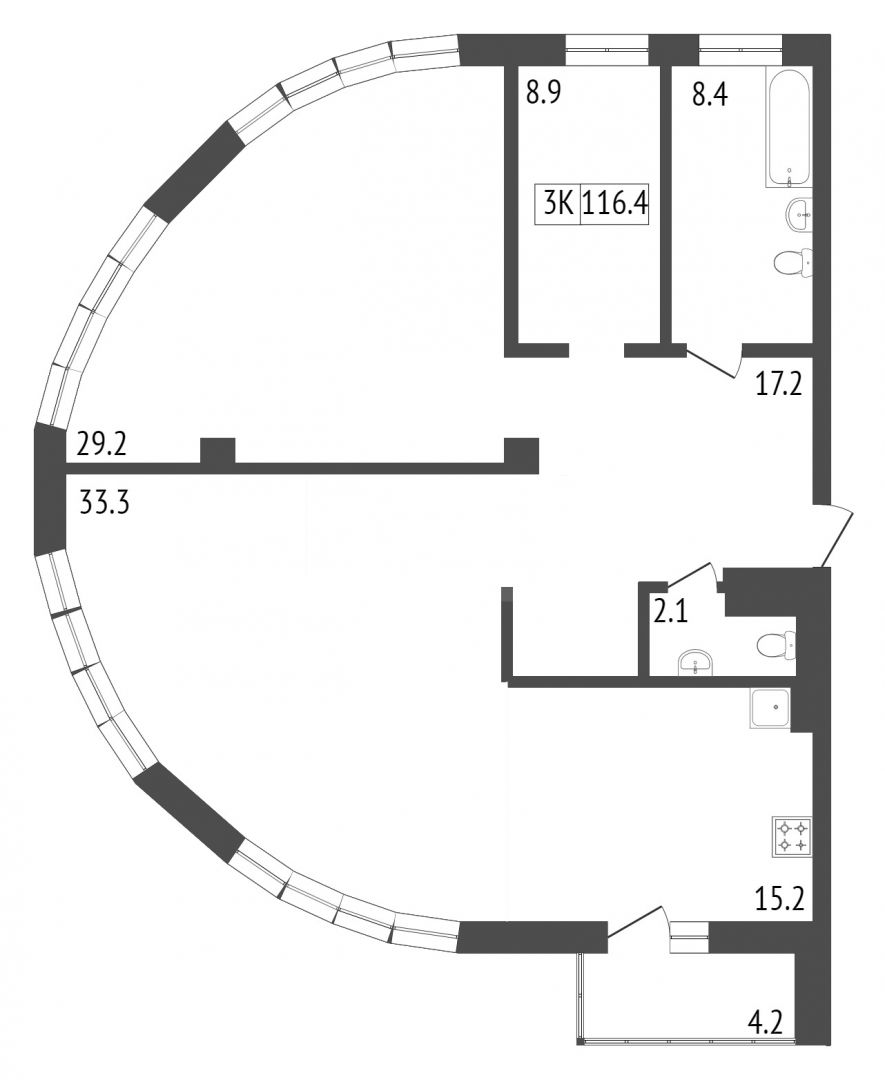 Продажа 3-комнатной новостройки, Красноярск, Ленина, Адмирал д. 1 Продажа 3-комнатной новостройки, Красноярск, Ленина, Адмирал д. 1