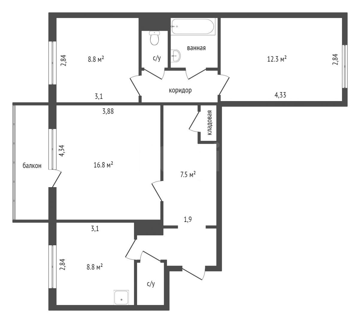 Продажа 3-комнатной квартиры, Красноярск, 9 Мая, 54а Продажа 3-комнатной квартиры, Красноярск, 9 Мая, 54а