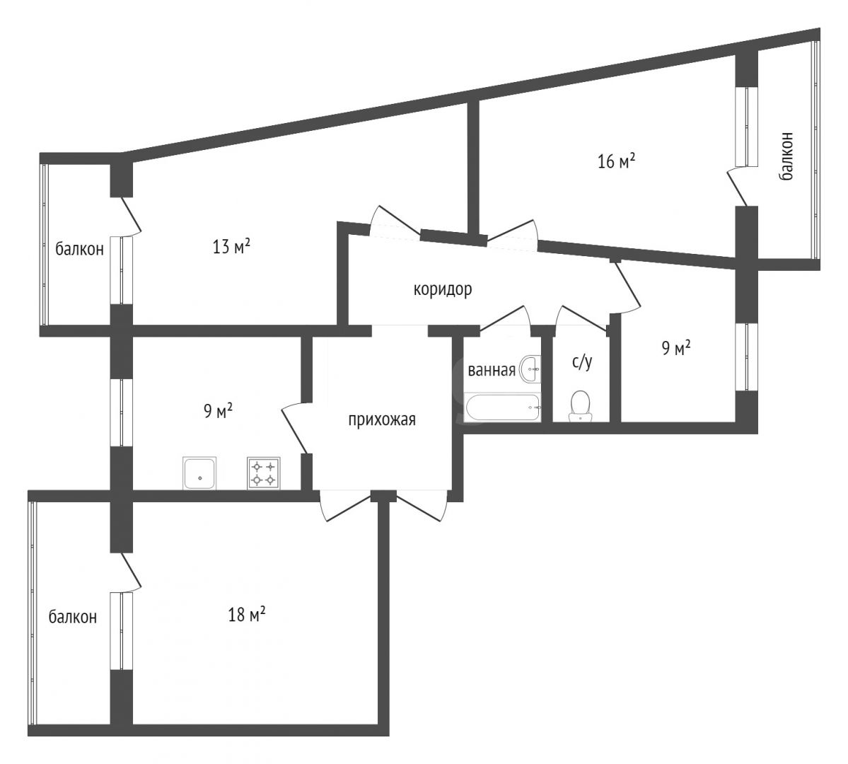 Продажа 4-комнатной квартиры, Красноярск, Академгородок, 16 Продажа 4-комнатной квартиры, Красноярск, Академгородок, 16