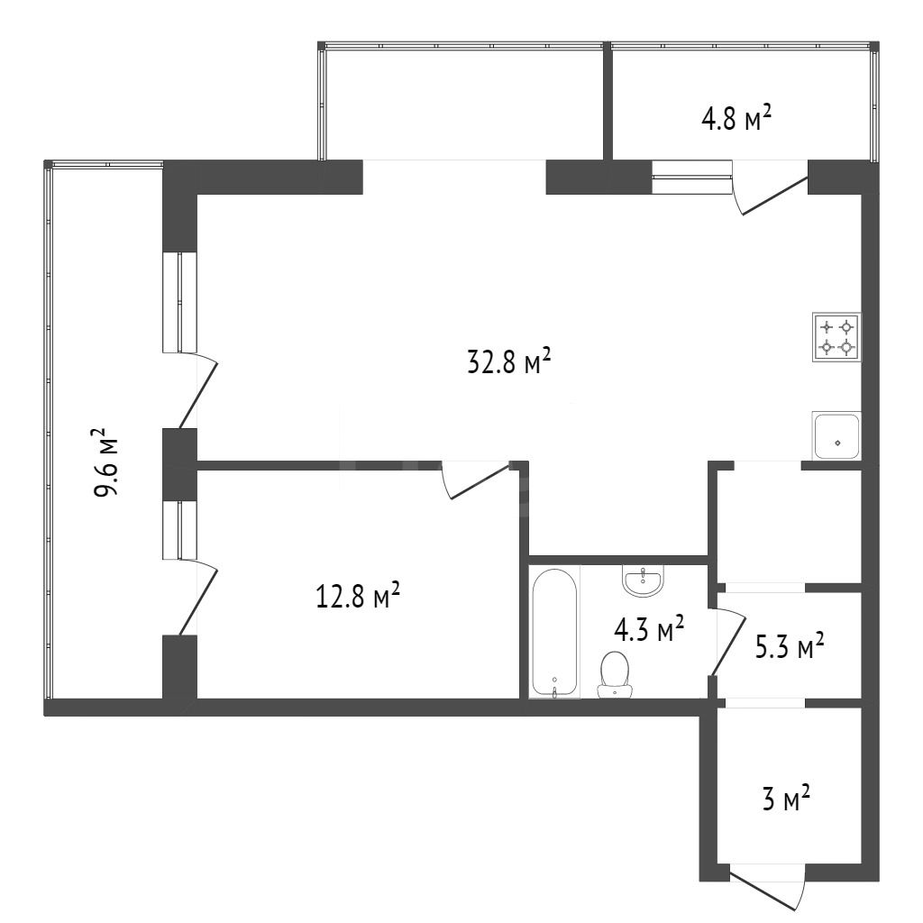 Продажа 2-комнатной новостройки, Красноярск, Малиновского, ЖК Продажа 2-комнатной новостройки, Красноярск, Малиновского, ЖК