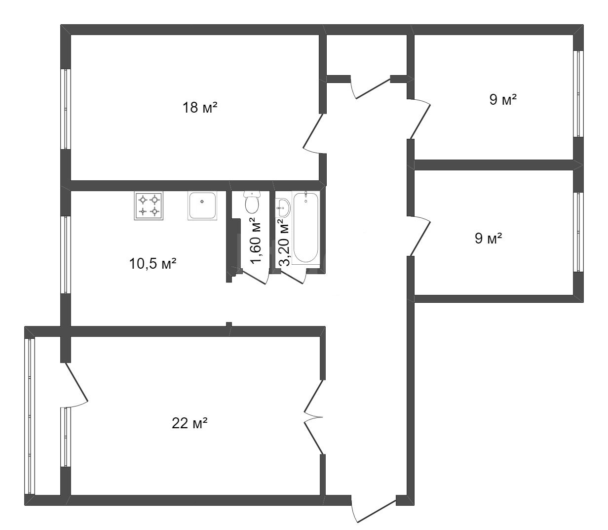 Продажа 4-комнатной квартиры, Красноярск, Железнодорожников, 18в Продажа 4-комнатной квартиры, Красноярск, Железнодорожников, 18в