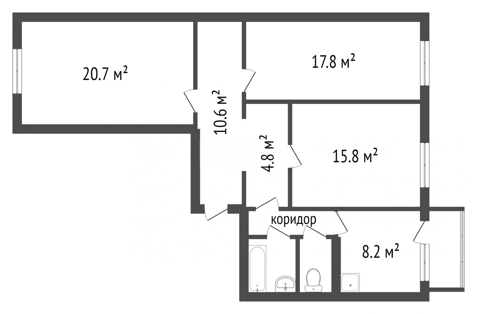 Продажа 3-комнатной квартиры, Красноярск, Молокова, 14 Продажа 3-комнатной квартиры, Красноярск, Молокова, 14
