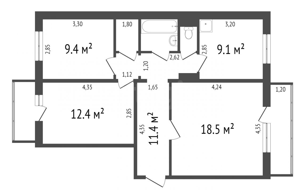 Продажа 3-комнатной квартиры, Красноярск, Комсомольский пр-т, 3 Продажа 3-комнатной квартиры, Красноярск, Комсомольский пр-т, 3