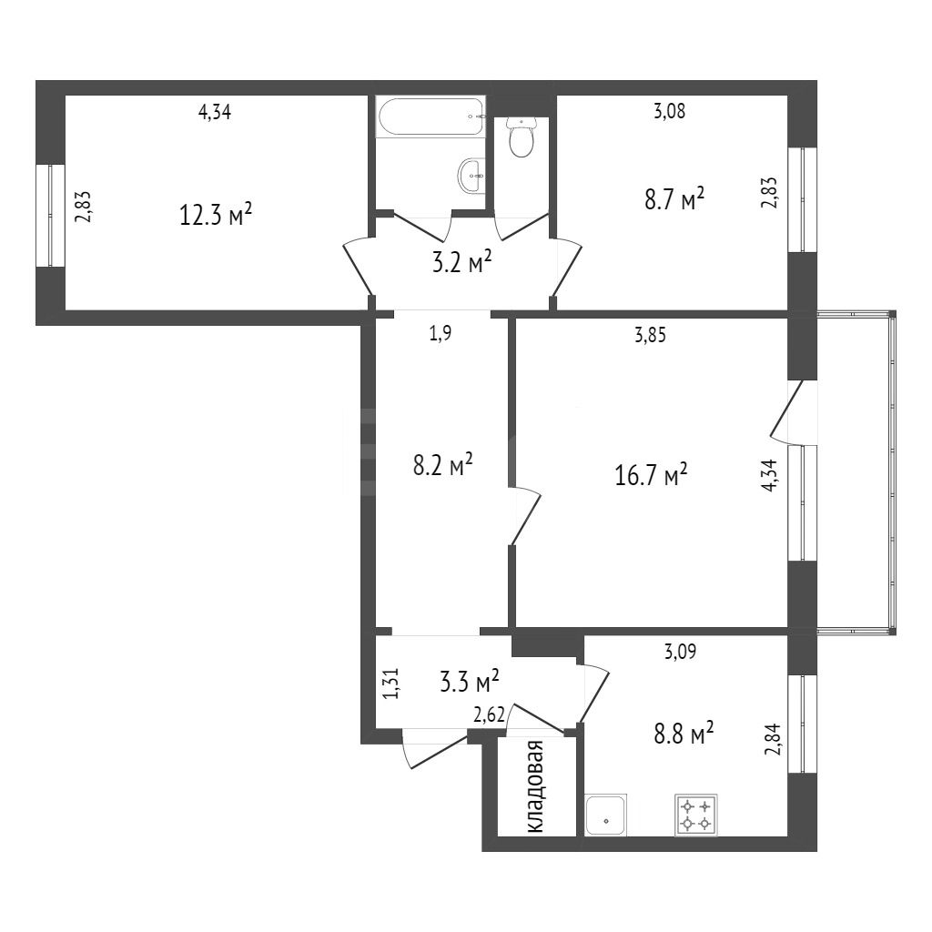 Продажа 3-комнатной квартиры, Красноярск, Чернышевского, 73 Продажа 3-комнатной квартиры, Красноярск, Чернышевского, 73