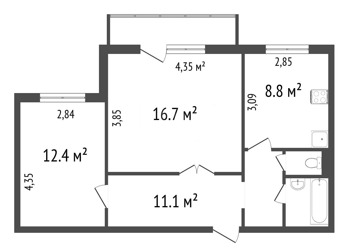 Продажа 2-комнатной квартиры, Красноярск, 9 Мая, 58 Продажа 2-комнатной квартиры, Красноярск, 9 Мая, 58