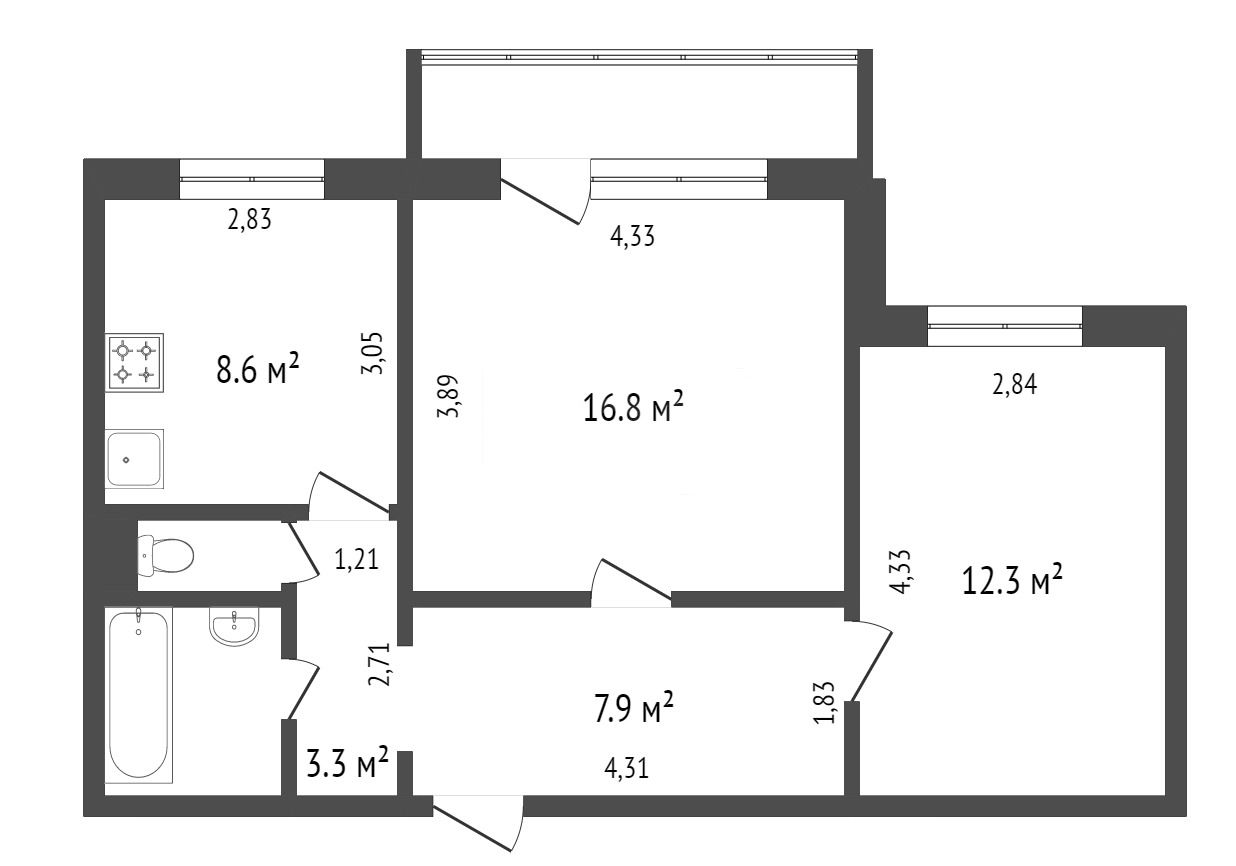Продажа 2-комнатной квартиры, Красноярск, Урванцева, 6а Продажа 2-комнатной квартиры, Красноярск, Урванцева, 6а