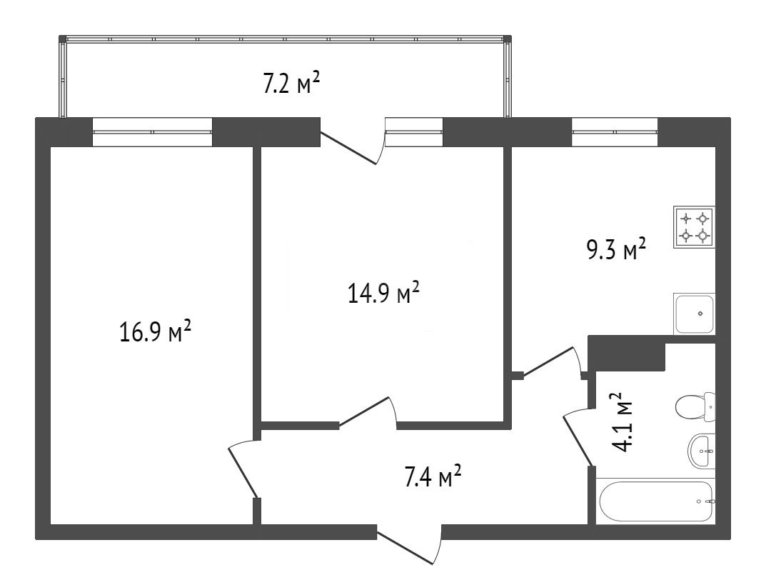 Продажа 2-комнатной новостройки, Красноярск, Калинина, Калининский Продажа 2-комнатной новостройки, Красноярск, Калинина, Калининский