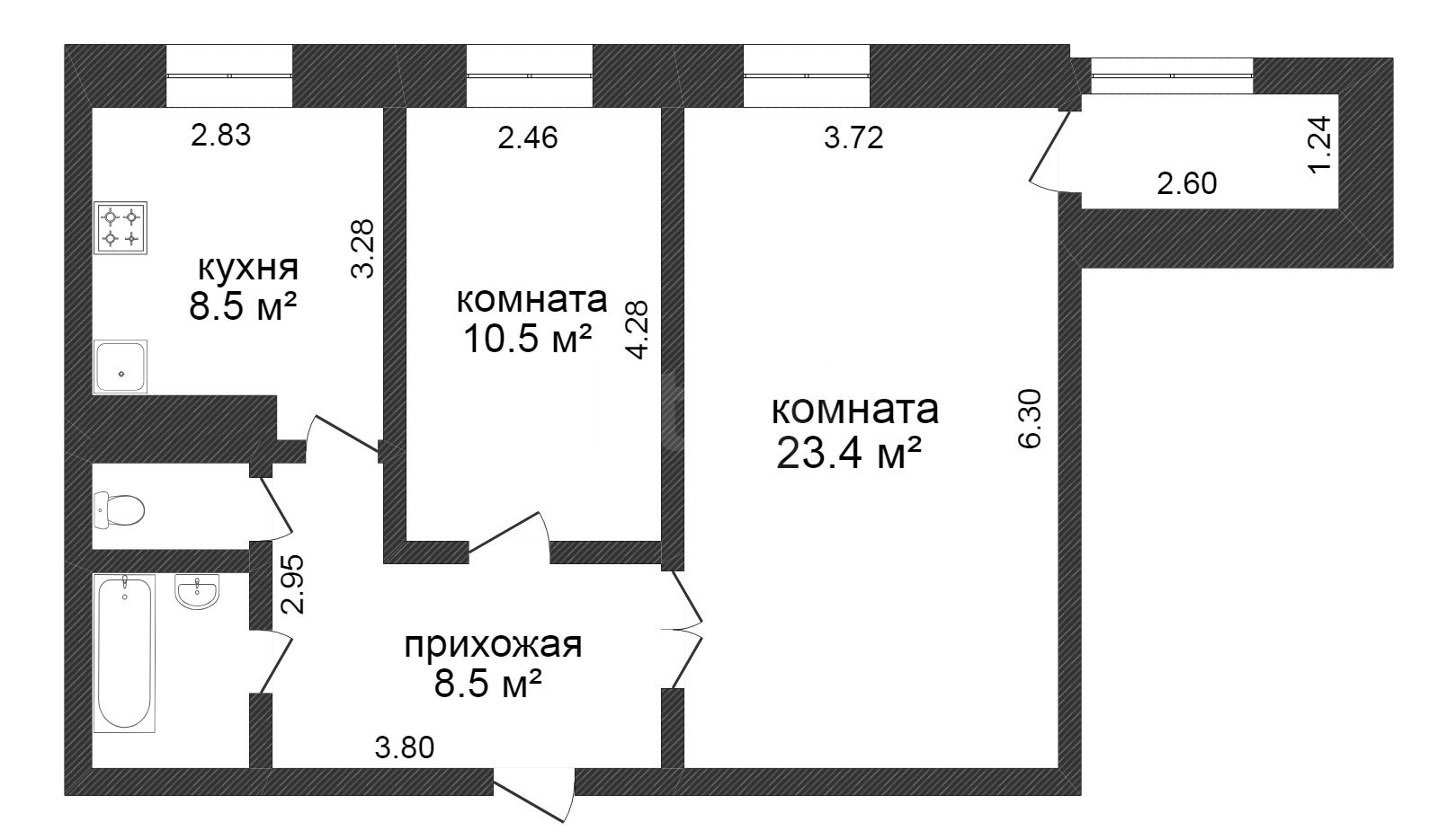 Продажа 2-комнатной квартиры, Красноярск, Калинина, 1г Продажа 2-комнатной квартиры, Красноярск, Калинина, 1г