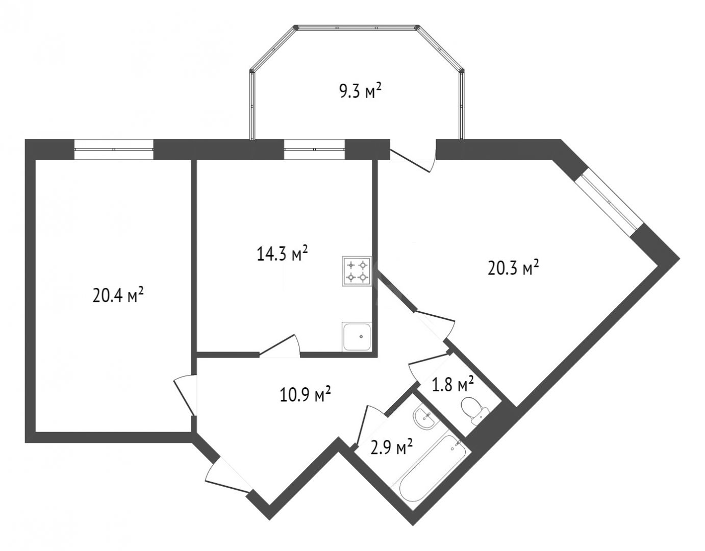 Продажа 2-комнатной новостройки, Красноярск, Караульная, 6 Продажа 2-комнатной новостройки, Красноярск, Караульная, 6