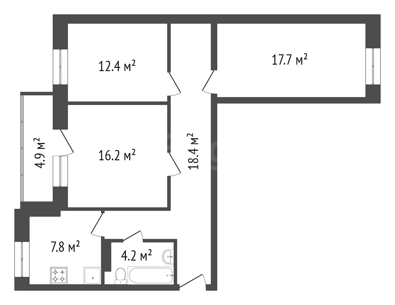 Продажа 3-комнатной новостройки, Красноярск, Калинина, ЖК Мариинский Продажа 3-комнатной новостройки, Красноярск, Калинина, ЖК Мариинский