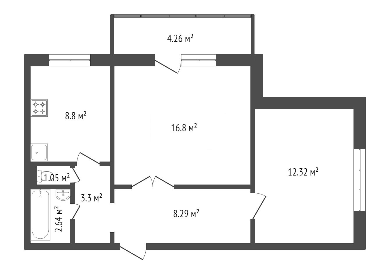 Продажа 2-комнатной квартиры, Красноярск, Комсомольский пр-т, 2 Продажа 2-комнатной квартиры, Красноярск, Комсомольский пр-т, 2