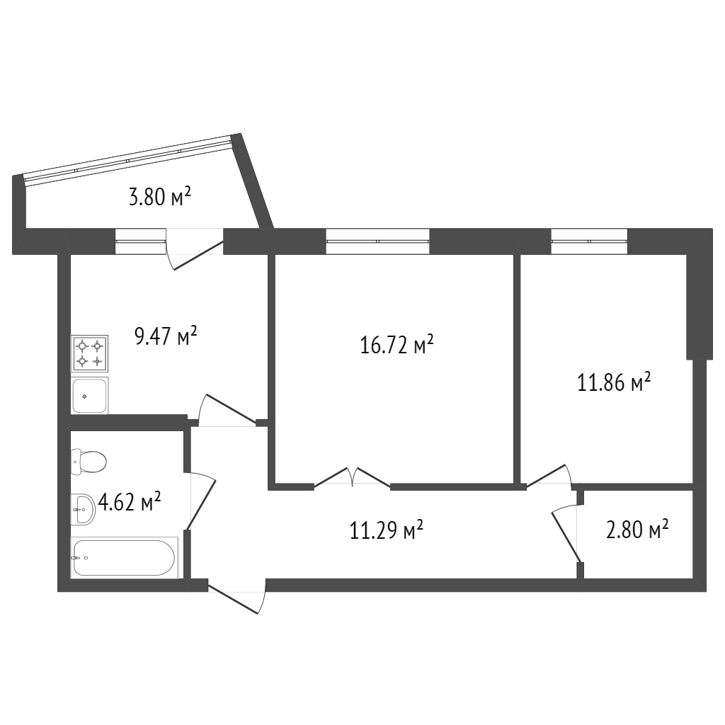 Продажа 2-комнатной новостройки, Красноярск, Петра Ломако, ЖК Продажа 2-комнатной новостройки, Красноярск, Петра Ломако, ЖК