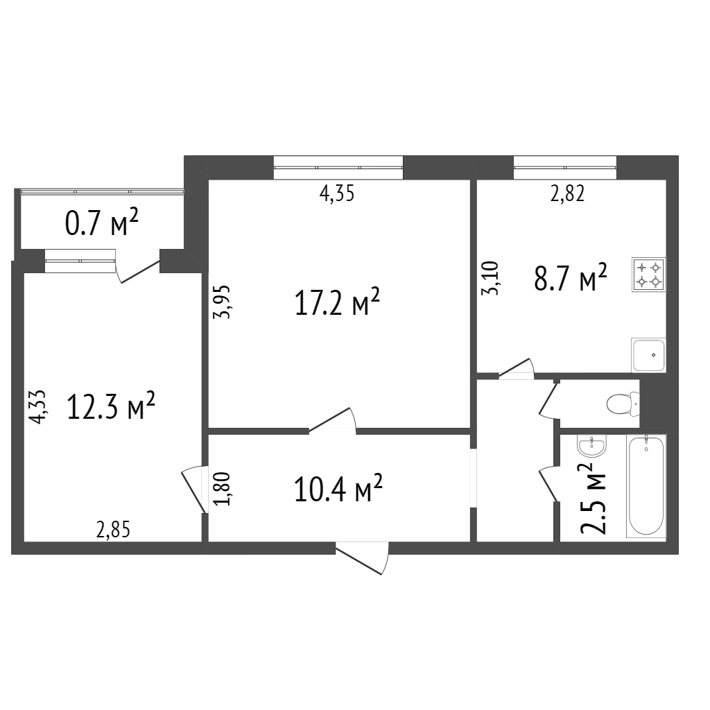 Продажа 2-комнатной квартиры, Красноярск, Комсомольский пр-т, 1б Продажа 2-комнатной квартиры, Красноярск, Комсомольский пр-т, 1б