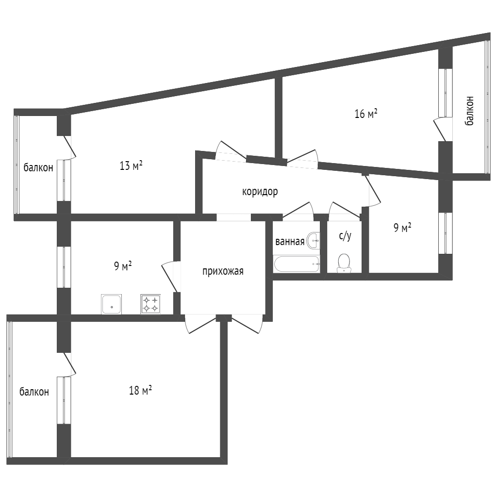 Продажа 4-комнатной квартиры, Красноярск, Академгородок, 16 Продажа 4-комнатной квартиры, Красноярск, Академгородок, 16