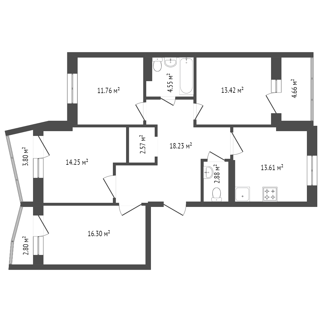 Продажа 4-комнатной новостройки, Красноярск, Петра Ломако, ЖК Продажа 4-комнатной новостройки, Красноярск, Петра Ломако, ЖК