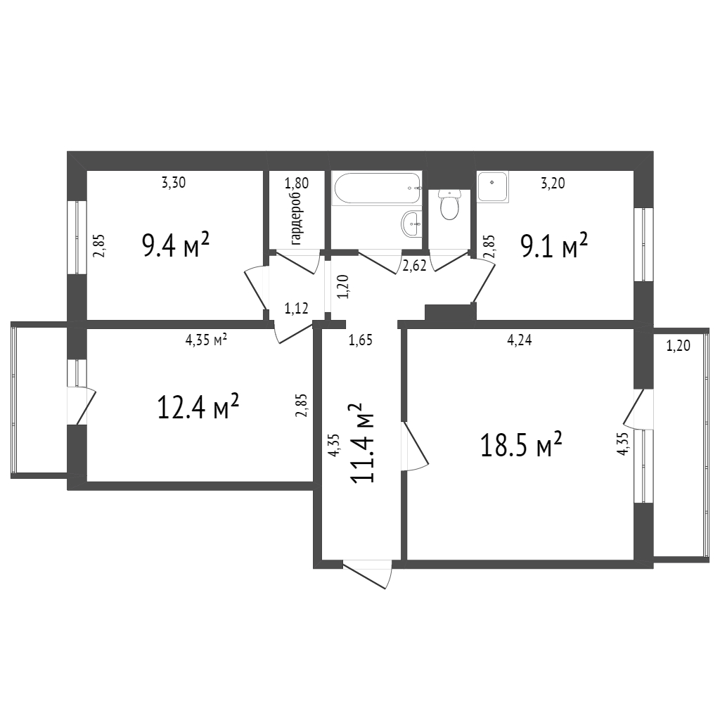 Продажа 3-комнатной квартиры, Красноярск, Комсомольский пр-т, 3 Продажа 3-комнатной квартиры, Красноярск, Комсомольский пр-т, 3