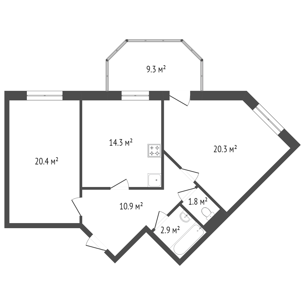 Продажа 2-комнатной новостройки, Красноярск, Караульная, 6 Продажа 2-комнатной новостройки, Красноярск, Караульная, 6