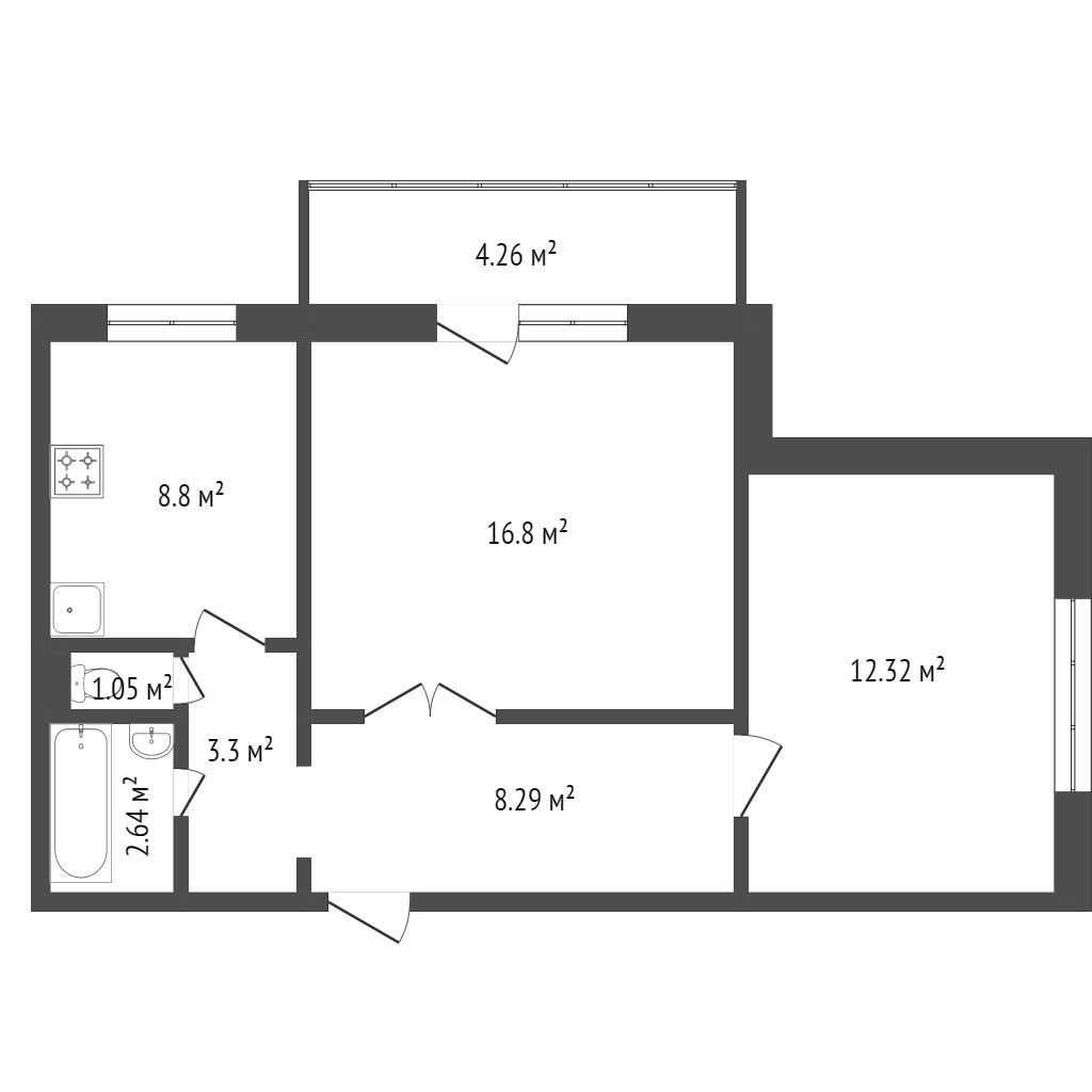 Продажа 2-комнатной квартиры, Красноярск, Комсомольский пр-т, 2 Продажа 2-комнатной квартиры, Красноярск, Комсомольский пр-т, 2