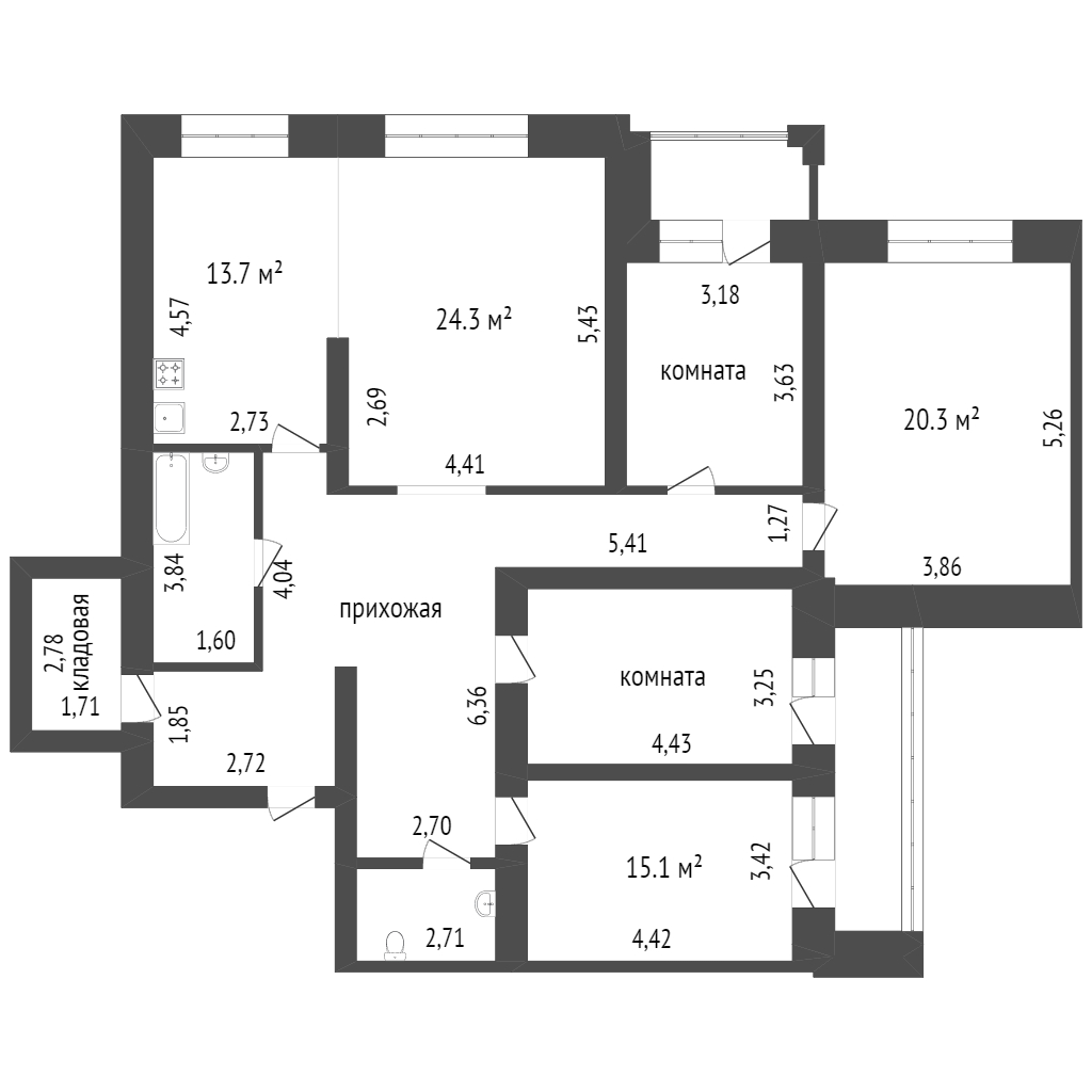Продажа 5-комнатной квартиры, Красноярск, Свободный пр-т, 64г Продажа 5-комнатной квартиры, Красноярск, Свободный пр-т, 64г